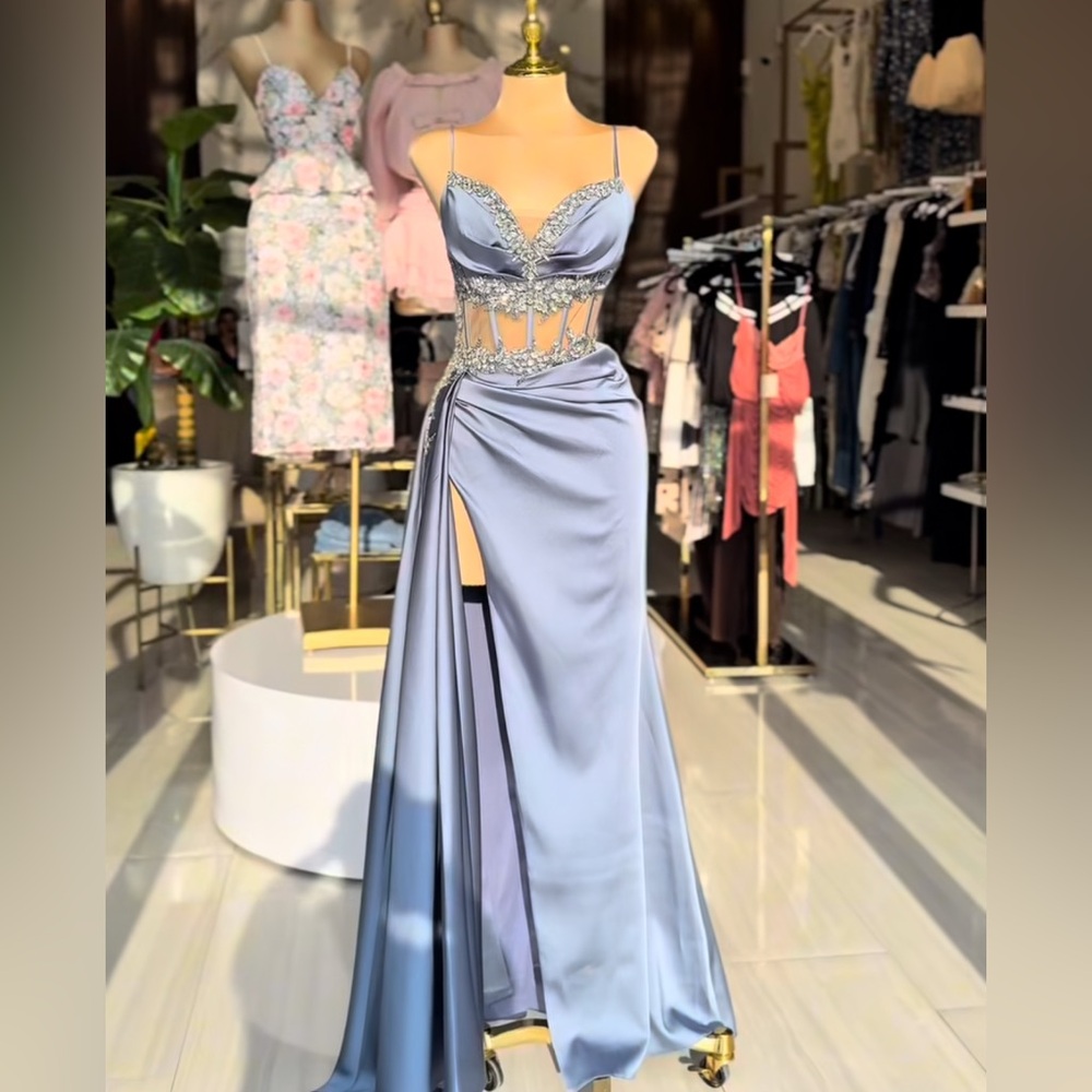 Sleek Satin Cut-Out Maxi Dress